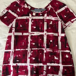 Vera Wang Dark Pink and White Blouse